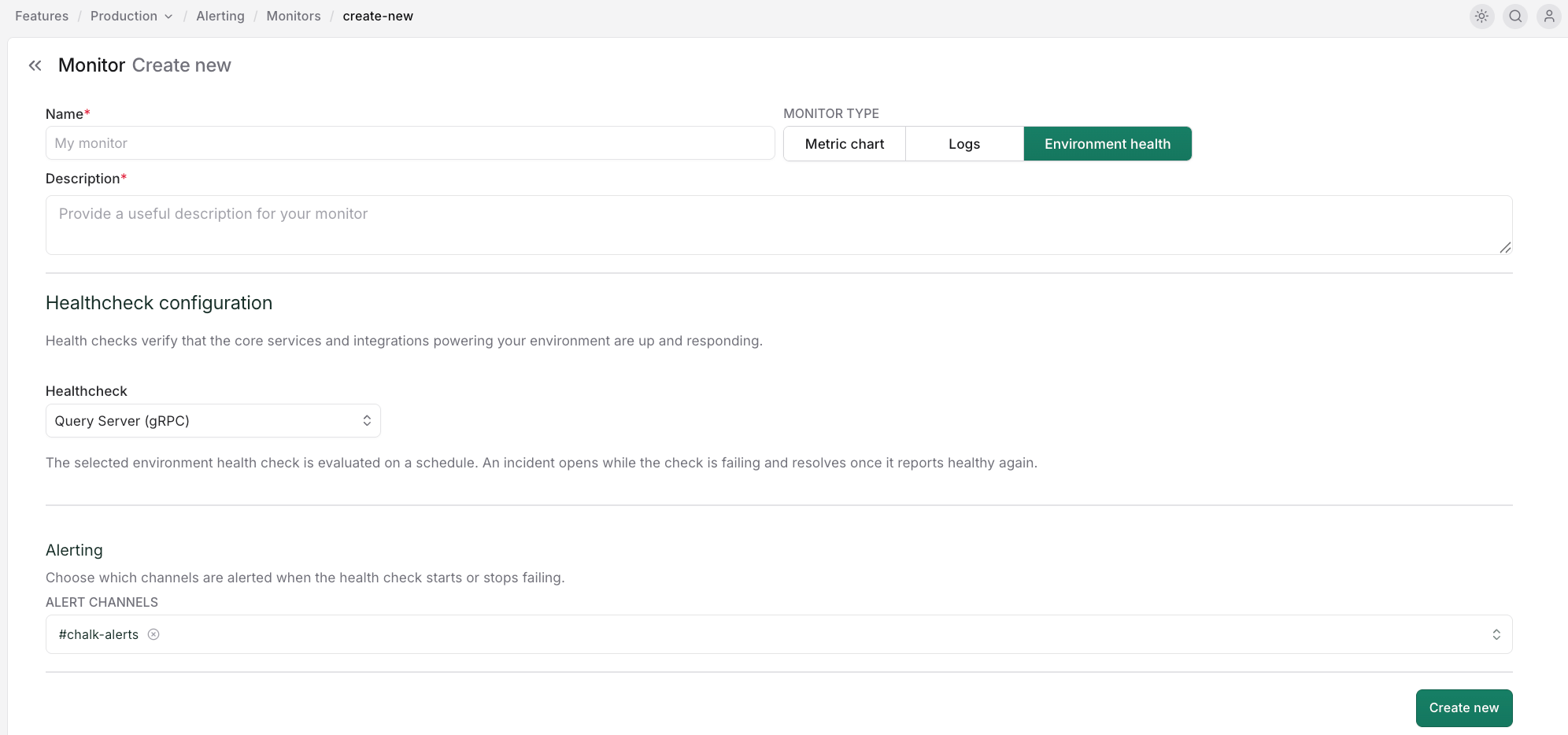 Environment health monitor setup