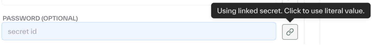 Externally managed integration secrets configuration view