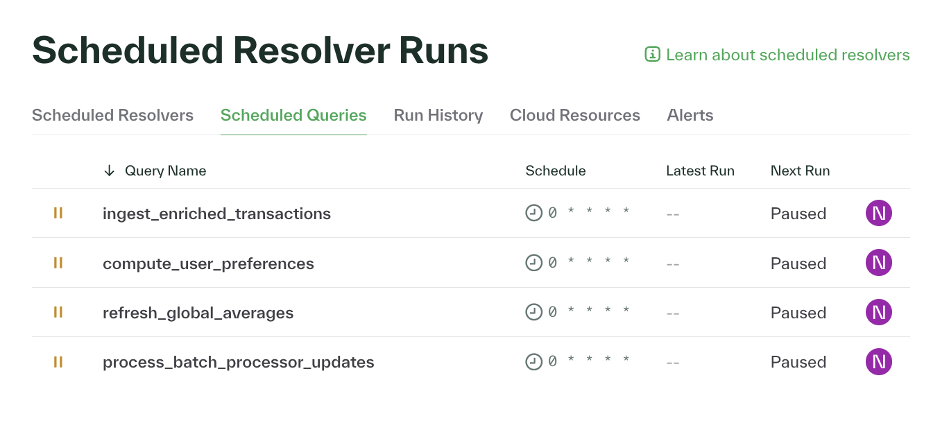 Scheduled queries